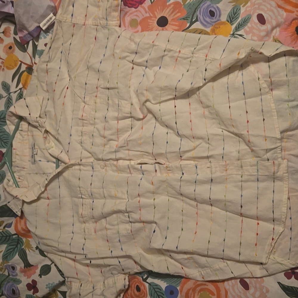 Madewell Multicolor Embroidered Button-Up Shirt